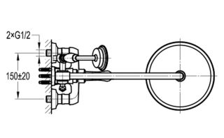 Душевая стойка Swedbe Terracotta Art 2571 со смесителем бронза
