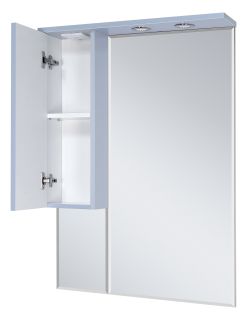 Зеркальный шкаф с подсветкой Misty Терра 70см левый серый