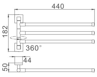Полотенцедержатель Haiba HB8613 44см хром