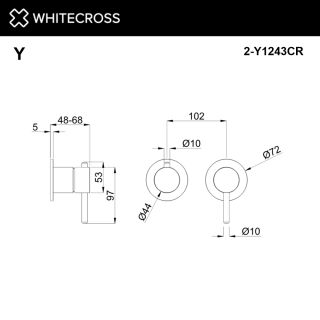 Внешняя часть смесителя на 3 потребителя WHITECROSS 2-Y1243GLB брашированное золото