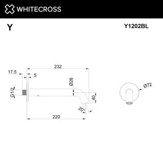 Излив настенный WHITECROSS Y1202GL золото