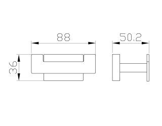 Двойной крючок для ванной Wonzon & Woghand Flat WW-9725 хром