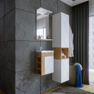 Зеркало с подсветкой Бриклаер Кристалл 4627125415845 40 см белый