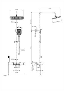 Душевая стойка Wonzon & Woghand Muse Legato WW-B4129-MW с термостатом белый матовый
