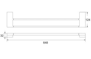 Полотенцедержатель Rose RG1827H 65см чёрный