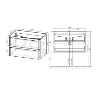 Тумба под раковину Vincea Vico VMC-2V800CN 80 см