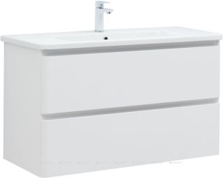 Тумба под раковину Aquanet Эмбер 330469 105 см белый матовый