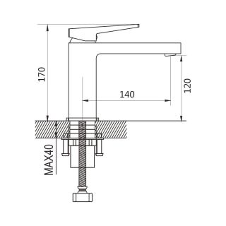 Смеситель для раковины Shevanik S8901H-1 чёрный