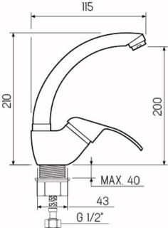 Смеситель для кухни РМС SL128-011F-1 хром