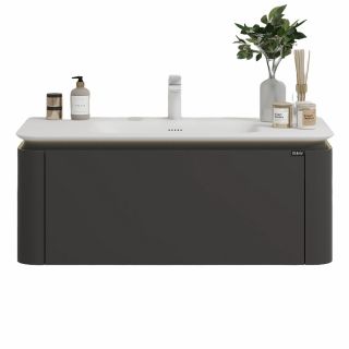 Тумба с раковиной Black&White Universe 9351000 100 см серый