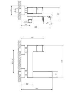 Смеситель для ванны Splenka S01.30.06 чёрный