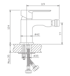 Смеситель для биде Haiba HB50505 хром