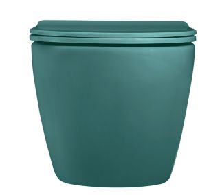 Подвесной унитаз ABBER Bequem AC1101MBG безободковый тёмно-зелёный матовый