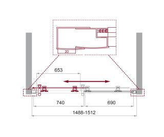 Душевая дверь BelBagno UNO-195-BF-1-150-C-Cr хром