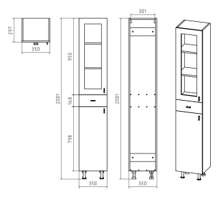Напольный шкаф - пенал Misty Урал 35см левый белый