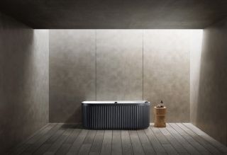 Ванна из искусственного камня ABBER Leipzig AM9916BW 170x80см чёрно-белый матовый