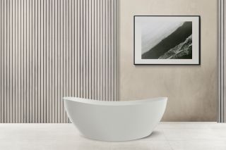 Ванна из искусственного камня ABBER Stein AS9615-1.6 163x85см белый матовый