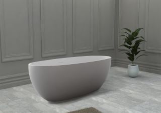 Ванна из искусственного камня ABBER Stein AS9641-1.4 140x78см белый матовый