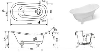 Ванна из литьевого мрамора Эстет Marcel silk ФР-00014543 160x80см белый матовый