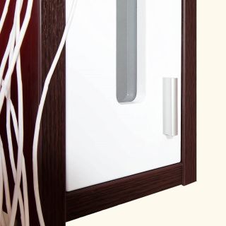 Зеркальный шкаф с подсветкой Бриклаер Бали 4627125411854 левый 90 см венге/белый