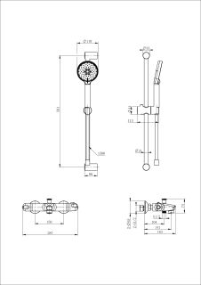 Смеситель для ванны с душем Wonzon & Woghand WW-C2001-A-MW с термостатом белый матовый