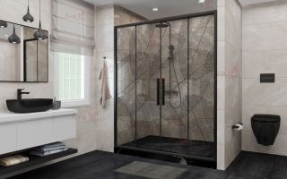 Душевая дверь в нишу AvaCan FB2 170-190 чёрный