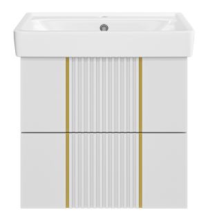 Подвесная тумба под раковину Brevita Vega VEG-09060-0102Я 60см белый/золото