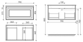 Подвесная тумба под раковину Sancos Very VR80SM 80см Doha Soft