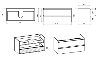 Подвесная тумба под раковину Brevita Victory VIC-09105-0102Я 105см белый