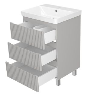 Напольная тумба под раковину Brevita Victory VIC-07060-50-03Я 60см серый шёлк