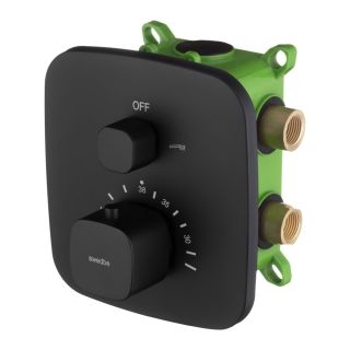 Встраиваемый смеситель Swedbe Platta 9031B термостатический подключение на два выхода чёрный