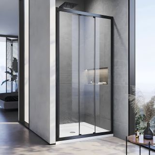 Душевая дверь Veconi Vianno VN-28B, 900x1950, Черный матовый, стекло прозрачное