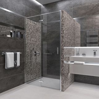 Душевая дверь Veconi Vianno VN-73, 1200x1950, хром, стекло прозрачное