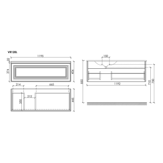 Тумба подвесная под раковину Sancos Very VR120LCE левая 120 см Beige Soft