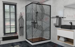 Душевой уголок AvaCan FB 140-160 + SB 90 чёрный