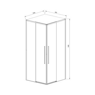 Душевой уголок Vincea Slim-N VSS-4SN8010CLB, 1000*800, черный, стекло прозрачное