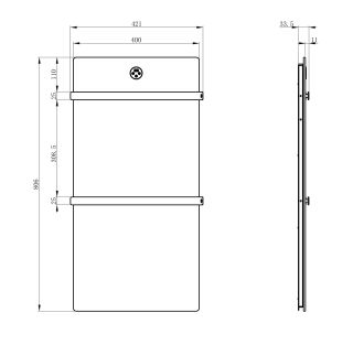 Полотенцесушитель электрический Wonzon & Woghand Stuttgart WW-A502-BR 42x80 см с каменной плитой серый мрамор/брашированный никель