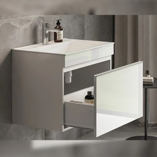 Тумба под раковину подвесная Velvex Pulsus tp.PUL.PUL.70.1Y белый глянец, 70 см