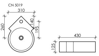 Подвесная раковина Ceramica Nova Element CN5019 31см белый