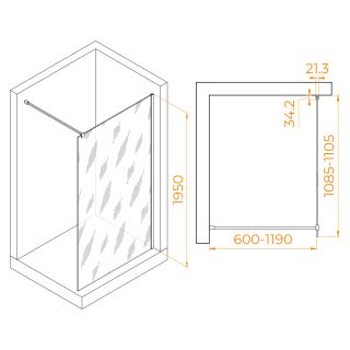 Душевая перегородка RGW WA-001 351000111-11 110см хром