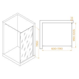 Душевая перегородка RGW WA-010 351001010-11 100см хром