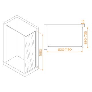 Душевая перегородка RGW WA-010G 351001007-16 70см золото