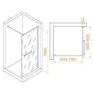 Душевая перегородка RGW WA-041B 35104009-14 90см чёрный