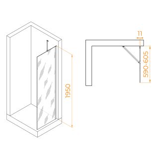 Душевая перегородка RGW WA-102B 351010206-14 60см чёрный