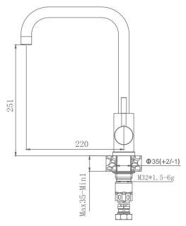 Смеситель для кухни Haiba HB71304-4 сталь