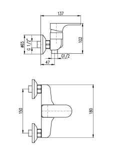 Смеситель для душа Rav Slezak Yukon YU180.5CMAT черный
