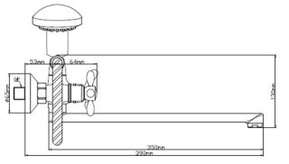 Смеситель для ванны с душем BOOU BA5318-4-C007-B702 хром