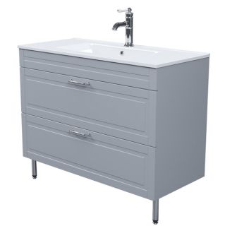 Напольная тумба с раковиной IDDIS Oxford OXF10L1i95K 100см светло-серый