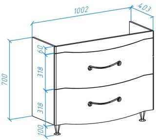 Тумба под раковину Bellezza Сесилия 105см белый 00000007093