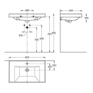 Раковина мебельная La Fenice Terra CU.NN.80 80.5 см